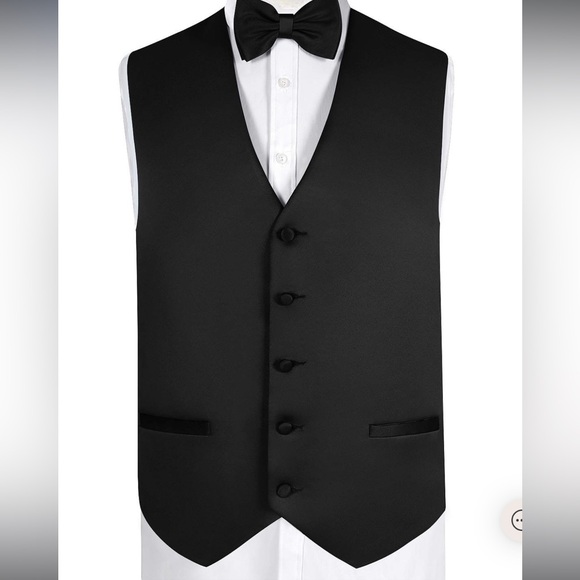 MATTE SATIN VEST BLACK - Picture 1 of 7